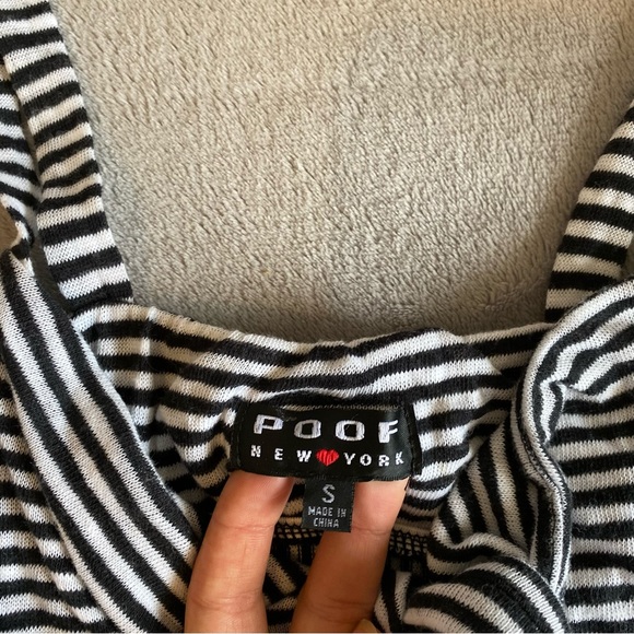 POOF New York black and white striped tie up tanktop size small - Picture 3 of 3